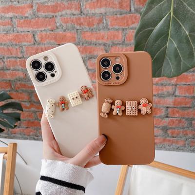 China 2021 New Arrival 3d Candy Cookie Bear Phone Case Shockproof Three-dimensional Phone Cover Accessory for sale