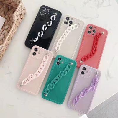 China Simple Style Love Photo Frame Silicone Case Phone Cover Shockproof Chain Phone Case for iphone 13 12 11 pro 8 7 max for sale