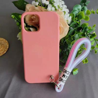 China 2022 Simple Style Gel Phone Case Chain Many Colors Shockproof Clear Phone Cover For iPhone 13 12 11 Series for sale