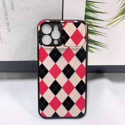 China Many Colors Sensitive Straight Edge Sliding Door Diamond Pattern Shockproof For iPhone 12 Pro Max Phone 11 Case for sale