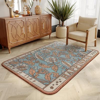 China Wholesale Washable Home Decor Flower Pattern Polyester Soft Floor Mat for sale