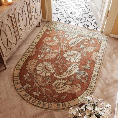 China Retro Fashion Washable Flower Top Door Entry Quick Absorbent Mats for sale