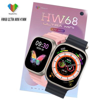 China HW68 Series 8 Touch Screen ULTRA MINI Smart Watch 41mm 1.7 Inch Screen Sport Watches Heart Rate Wireless Charge Bluetooth Call Smartwatches for sale