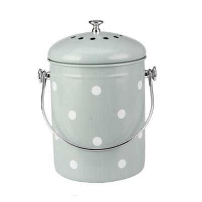 China 1.3 Gallon Stainless Steel Kitchen Waste Pail Container Bucket Viable Compost Bin For Kitchen Countertop for sale