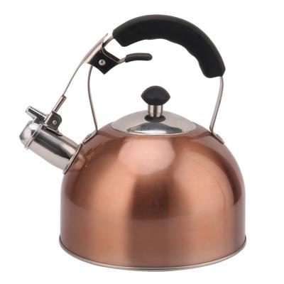 China Sustainable cooper, with strong handle top whistling and heat resistant stove whistling kettle for sale