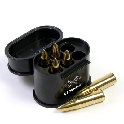 China Viable Whiskey Stones Gift Set for Men, 6pcs Stone Bullets, Gold Bullet Metal Large Whiskey Ice Cubes for sale