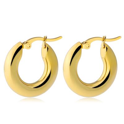 China Fashion environmental friendly Korean titanium steel round thickened earrings stainless steel earrings for sale