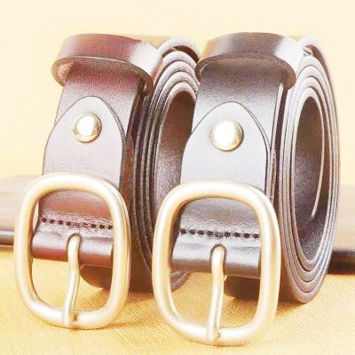 China Fashion.Casual Ladies Pin Buckle Top Layer Cowhide Simple All-match Genuine Leather Casual All-match Genuine Leather Belt for sale