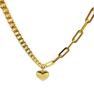 China European And American Double Chain Fashion Peach Heart Pendant Environmentally Friendly Titanium Steel Bracelet for sale