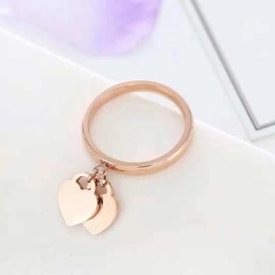 China 2021Environment friendly Japanese and Korean fashionable love peach heart ring with rose gold plating for sale