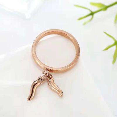 China Fashion Environmentally Friendly Japanese And Korean Pepper Plated Rose Delicate Mini Ring Gold Ring For Auricular for sale