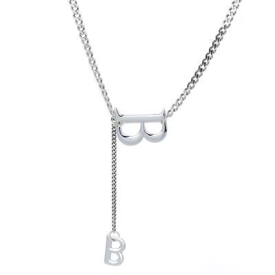 China 2021 Environmentally Friendly Fashionable B Letter Design Women's Summer Does Not Fade Hip Hop Fresh Wind Clavicle Chain for sale