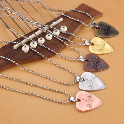 China High Quality Guitar Pick GUITAR Metal Pick Necklace Jewelry Zinc Alloy Guitar Accessories for sale