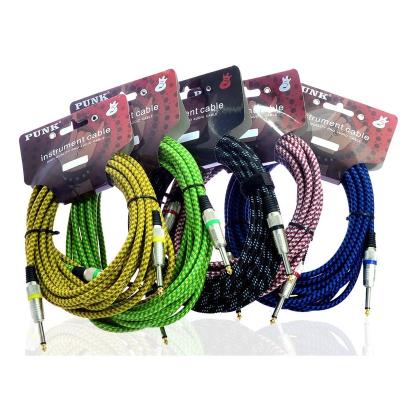 China Nylon Braided Cable Bass Wire Wholesale Guitar Accessories Electric GUITAR 6M Guitar Connection Wire for sale