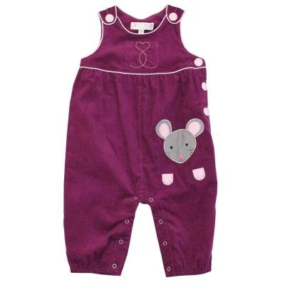 China 100% Cotton Corduroy Baby Jeans Spring Winter Romper Mouse Animal Animal Appliqued for sale