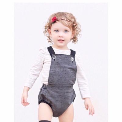 China Boutique Romper Ribbon Sleeveless Cotton Woven Bottom Summer Easter Holiday One Piece Suit (CR717#grey) for sale