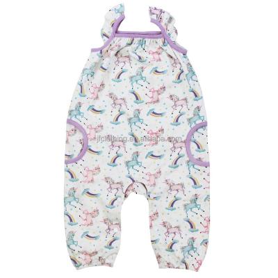 China 100% Cotton Unicorn Printed Baby Romper Cotton Knit Jumpsuit For Kids for sale