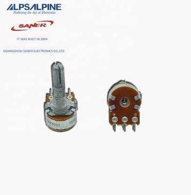 China ALPS RK163 Series Rotary Potentiometers RK16312A0C23 100K Not Applicable Metal Shaft for sale