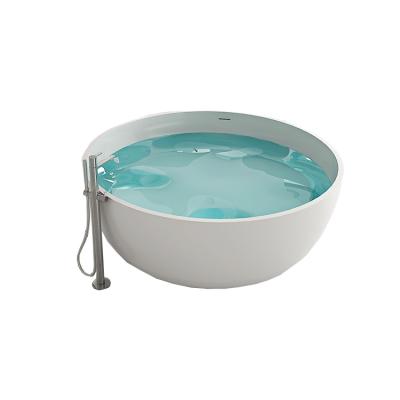 China BS-8615 Modern Freestanding Round Stone Bathroom Two Person Bathtub for sale