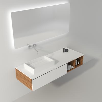 China BS-8317 Rectangular Solid Surface Bathroom Countertop Vanity Stone Wash Basin Sustainable for sale