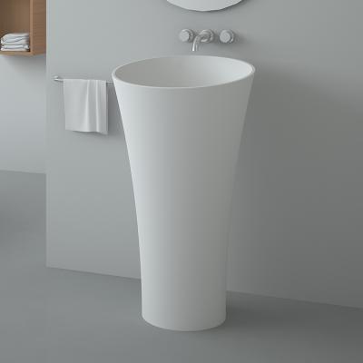 China BS-8507 Modern Pedestal Stone Sink, Free Standing Basins, Basin Pedestal Bathroom for sale