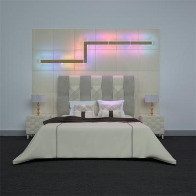 China Home Hotel Bedroom Design Interior Nordic Moroccan Corridor Sofa Ultra Thin Long Strip Led Rgbw Wall Lamp Light for sale