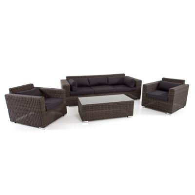 China 4 PCS Weather Resistant Deeping Leisure Round Rattan Sofa Outdoor Lounge for sale