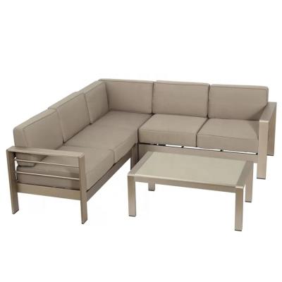 China Hot Selling Weather Design Brush Resistant Aluminum Frame Outdoor Sofa KD Design for sale