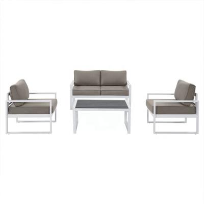 China Weather Resistant Aluminum 4PCS Living Room Sofa Garden Furniture Sofa Set for sale