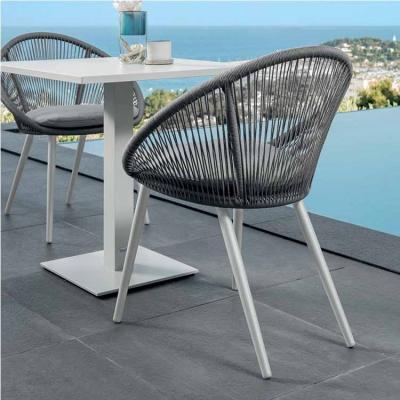 China Weather Resistant Garden Rope Chair Furniture Set Outdoor Table And Chair For Cafe for sale