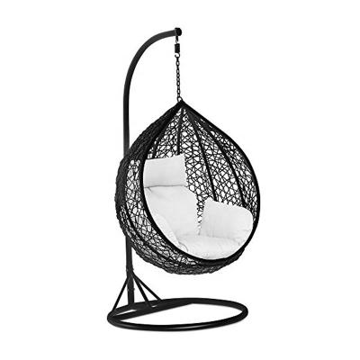 China Water Resistant Outdoor Casual Swing Chair PE Rattan Wicker Single Patio Swing Chair for sale