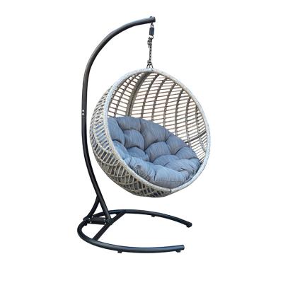 China Water Resistant KD Structure Indoor And Outdoor Garden Rattan Folding Wicker Swing Chair for sale