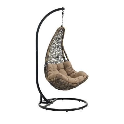 China New Design Water Resistant Metal Frame Hotsell Outdoor Swing Chair Rattan Wicker Swing Chair for sale