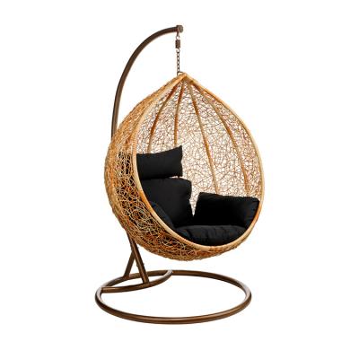 China Water Resistant Swing Chair With Indoor Outdoor Hanging Rack Metal Steel Frame CR1722 Steel Frame Fashion Rattan Wicker Egg for sale