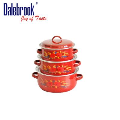 China Sustainable hot sale 671D REOONA enamel cast iron cookware sets enamel casseroles in African market for sale