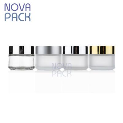 China Cosmetic Packaging 100ml Wide Mouth Clay Wax Body Cream Jar Colored Frosted Glass Cosmetic Jars Packaging Container With Cap for sale