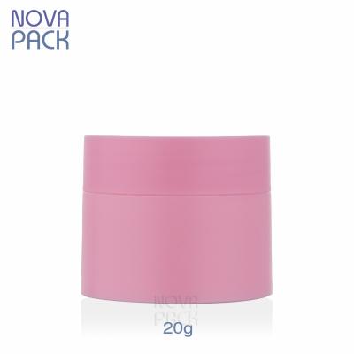 China 20g cosmetic 20ml colored pink plastic cream jar cosmetic pp cream packaging jars moisturizer detergent detergent balm facial jar with pink lid for sale