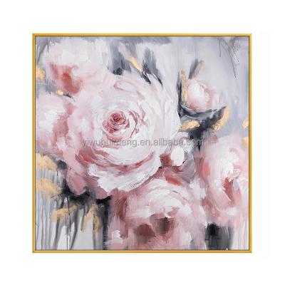 China Abstract living room decoration wall canvas 100% handmade home flowers oil painting aluminum modern artwork luxury wall art flower for sale