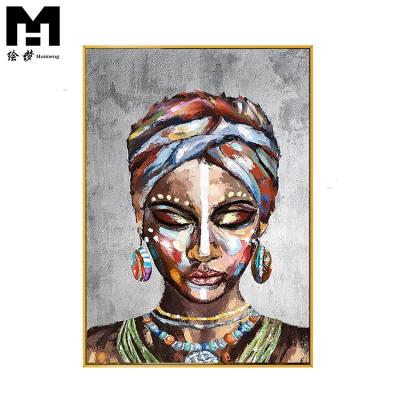 China African Tribe Wall Art Canvas Decor 100% Handmade Hand Painted Abstract Figure Home Decor Woman Oil Painting African Woman Oil Painting for sale