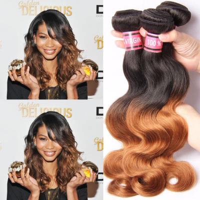 China Ombre Human Hair Extensions Brazilian Virgin Hair Body Wave 1b / 30 for sale