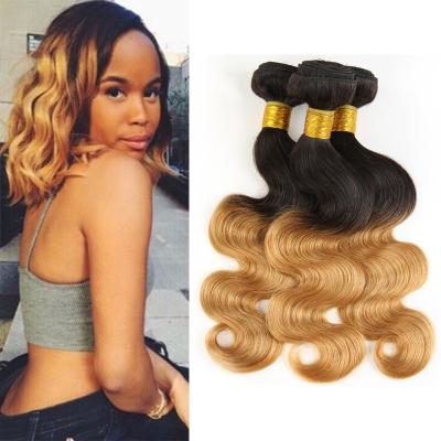 China 1B / 30 Two Tone Ombre Human Hair Extensions Brazilian Loose Wave Hair Weave for sale