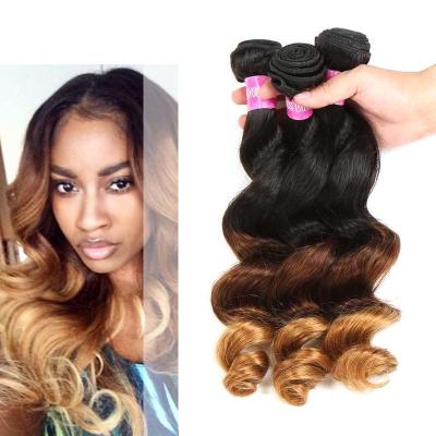 China Peruvian Loose Wave Ombre Human Hair Extensions For Black Women for sale