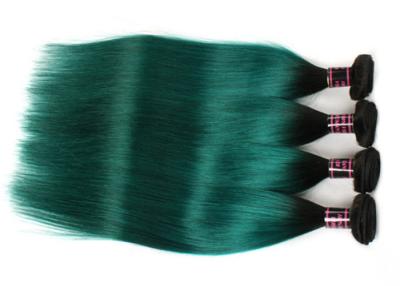 China 1B Green Straight Ombre Hair Extensions , Silky Straight Hair Weave No Shedding for sale