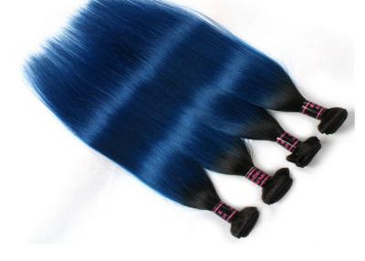 China Straight Peruvian Dark Roots Blue Ombre Human Hair Extensions Colorful Hair for sale