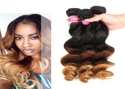 China 12'' - 30'' Body Wave Ombre Curly Hair Extensions , Ombre Micro Loop Hair Extensions for sale