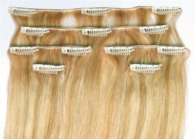 China Straight Clip In 100% Unprocessed Virgin Human Hair 16 Inch - 24 Inch Hair Extensions for sale