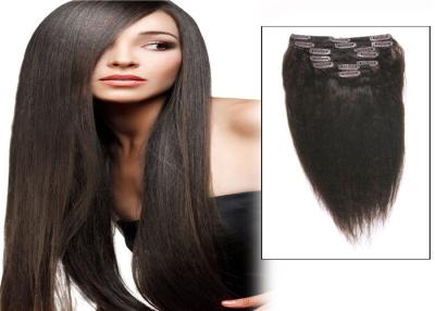 China Silky Straight 24 Inch Clip In human Hair Extensions , Real Human Hair Weave for sale