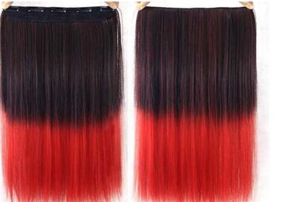 China High Temperature Fiber Red Synthetic Hair Extension 8 Inch - 40 Inch for sale