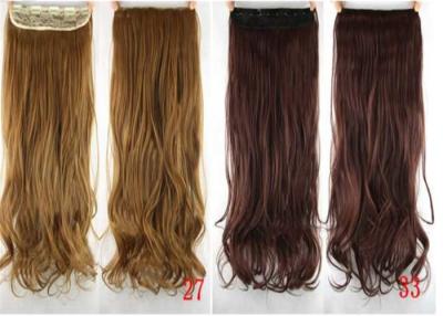 China Clip coloreado en las pelucas falsas del pelo de las extensiones sintéticas del pelo para las mujeres blancas en venta