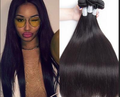 China Peruvian Original Straight Real Human Hair Weft No Shedding No Tangle 1b / Gray for sale